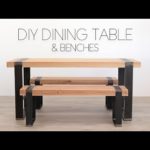 DIY Modern Dining Table w/ Matching Benches | Modern Builds