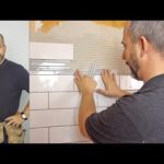 DIY Subway Tile Shower with Glass Mosaic