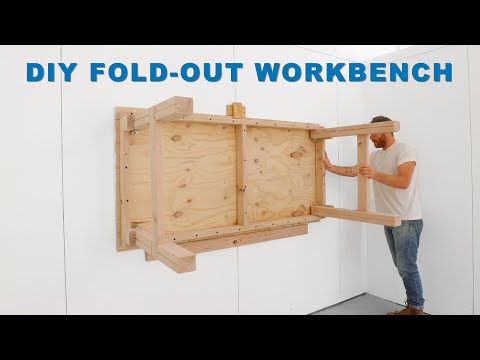 DIY FOLDING WALL MOUNTED WORKBENCH