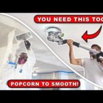 HOW TO REMOVE POPCORN CEILINGS LIKE A PRO!! Smooth Skim Coat DIY