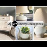 4 Home Decor DIY: Boho Dresser paint wash, DIY Lamp & Lampshade, Vase Makeovers|ASMR diy home decor