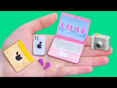 10 DIY Barbie Hacks and Crafts / Miniature IPhone 12, MacBook and More!