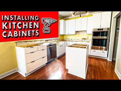 How to INSTALL KITCHEN CABINETS (and remove them)! // DIY Kitchen Remodel Pt. 1