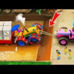 Diy tractor making mini Off-Road Wheel rescues Tractor stuck in mud | diy Watermelon Farm | HP Mini