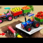 Diy tractor making mini Road Construction | diy Repairing Water Supply Pipes for Cows | HP Mini