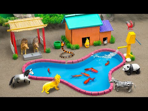 DIY Farm Diorama with mini house for cow, pig | cowshed – woodworking | mini aquarium diy #45