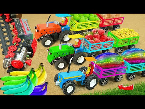 Diy tractor making bulldozer repair train railway | make roads to help farmers | DIY concrete mixer