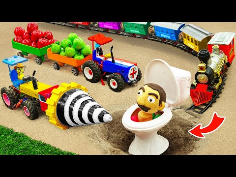 Diy tractor making bulldozer repair train railway | diy Drilling Tractor vs Skibidi Toilet | HP Mini