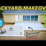 How to install PORCELAIN PAVERS // BACKYARD PATIO MAKEOVER DIY!