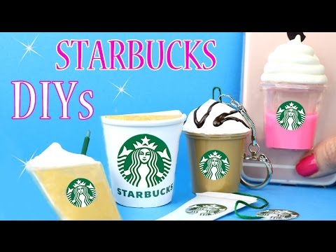 DIY School Supplies – 5 Starbucks DIYs (Liquid Phone Case, Mini Notebook, Slime   Pen & Keychain..)