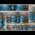 DIY Glam Brilliant Blue & Gold Vanity Décor | 2022 Glam Décor Ideas | Home Décor Luxe Club