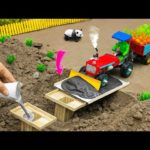 DIY tractor making mini CONCRETE BRIDGE technology | Diy fruit HARVEST TRUCK | CONCRETE MIXER