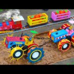 Diy tractor making bulldozer repair train railway #4 | mini bulldozer rescues railway for trains