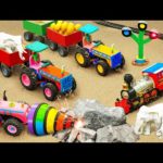 Diy tractor making Drilling machine repair train railway | diy Cowshed with mini Bricks | HP Mini