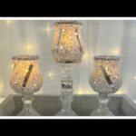 $2 DOLLAR TREE DIY INTO GLAM CANDLE HOLDERS USING CRUSHED GLASS | DIY WEDDING DECOR