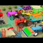 Diy tractor making bulldozer repair train railway | make roads to help farmers | DIY concrete mixer