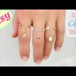 Dainty Rings With Chains (wire wrapping rings) DIY Rings With Charms