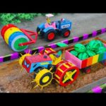 Diy tractor making bulldozer repair train railway | diy tractor is stuck in the mud 3