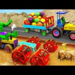 Diy tractor making bulldozer water pump supply water for cows | tractor transporting cows | HP Mini