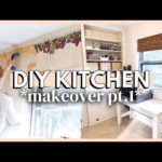 DIY KITCHEN MAKEOVER | removing old wallpaper, fixing damaged walls & *the BEST window shades*