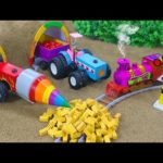 Diy tractor making bulldozer repair train railway | diy tractor is stuck in the mud