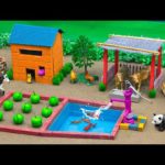 DIY Farm Diorama with mini HOUSE OF ANIMALS making | COWSHED – WOODWORKING | WATERMELON GARDEN #52