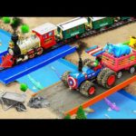 Diy tractor making Repair Bridge for Train | DIY concrete mixer making Bridge Construction | HP Mini