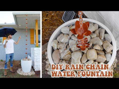 How To Install a Rain Chain w/ DIY Solar Fountain Built in!!!