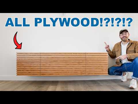 DIY ALL-PLYWOOD FLOATING MEDIA CONSOLE | MODERN BUILDS